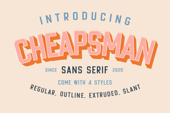 Cheapsman: A Bold Display Font for Labels and Craft Designs
